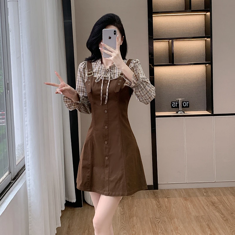 2025秋季新款女装150cm155小个子春秋修身显瘦气质温柔甜美连衣裙