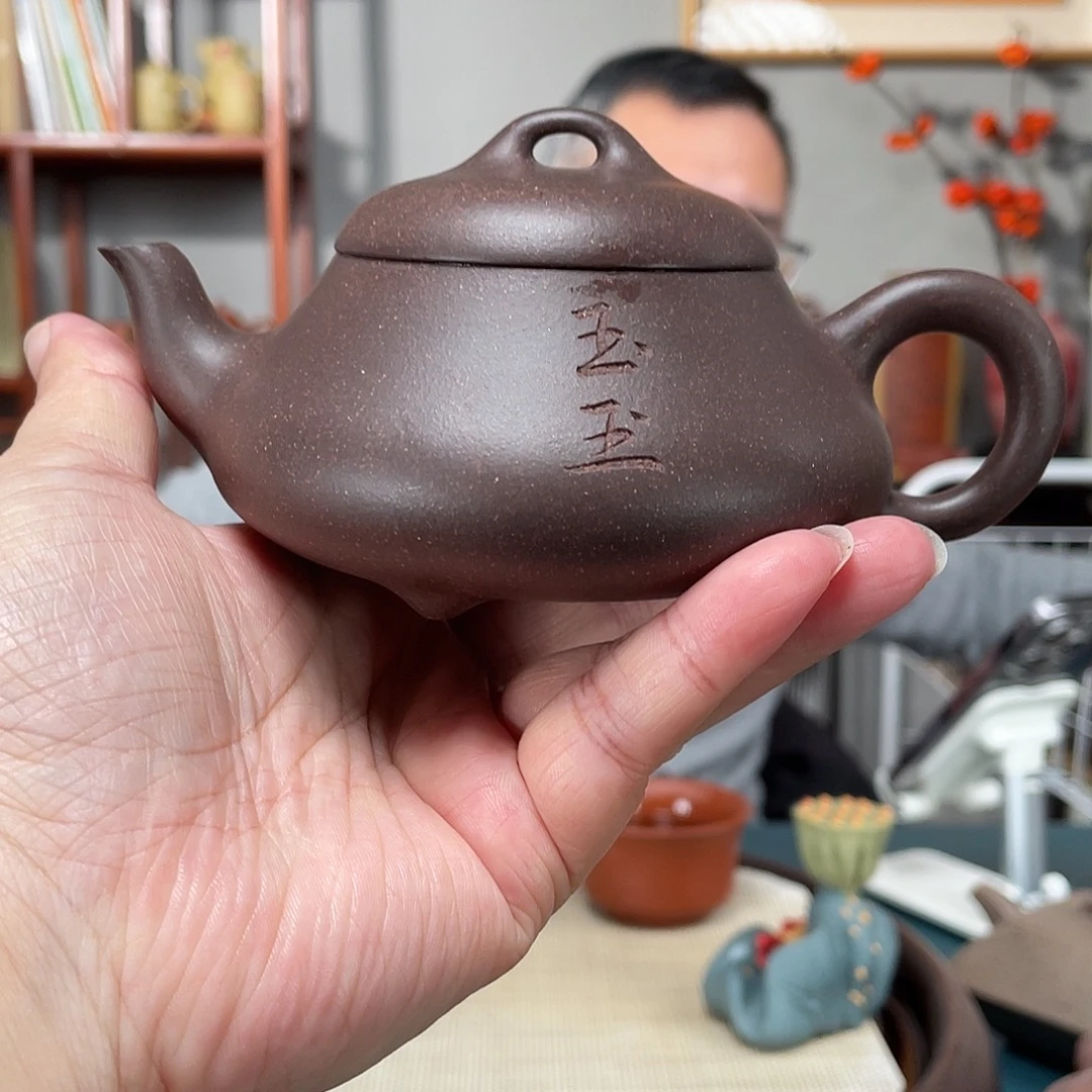 紫泥茶壶老天青汉棠石瓢