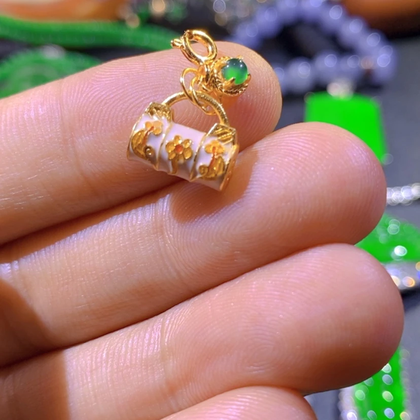 【闪购商品】银S925镶嵌挂件翡翠天然翡翠