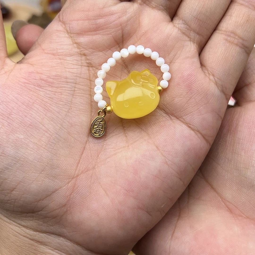 琥珀未镶嵌珠宝奇石Kt 打孔不退换