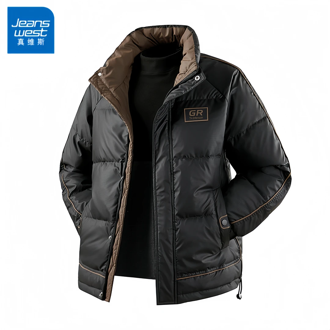 真维斯高端棉衣服男士冬季加厚保暖新款帅气休闲立领夹克棉服外套