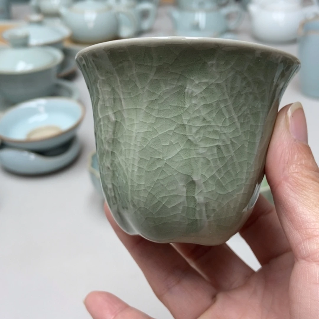 瓷赵琳豆绿支钉百财杯无礼盒