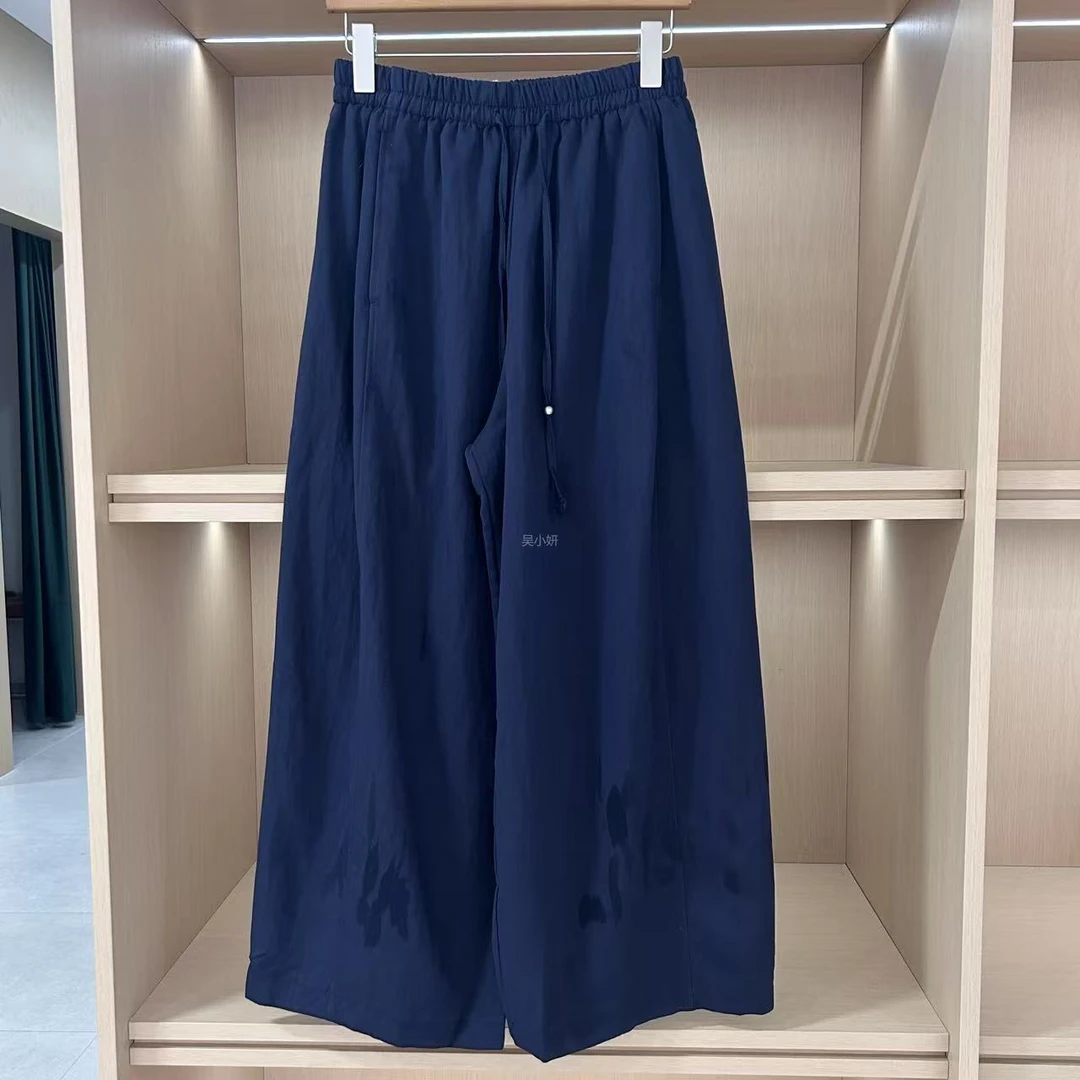 夏季新款松紧腰舒适系带百搭阔腿气球裤25025（裤长91推荐98-145）