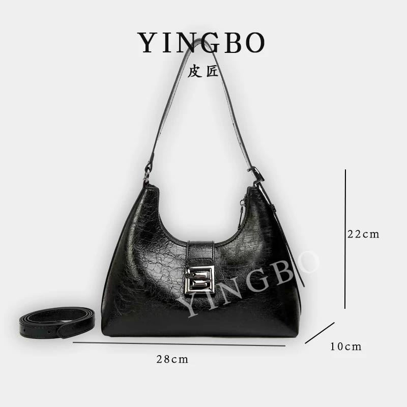 【英柏甄选】BF-66613-黑色 然与纯小众设计感时尚百搭女包
