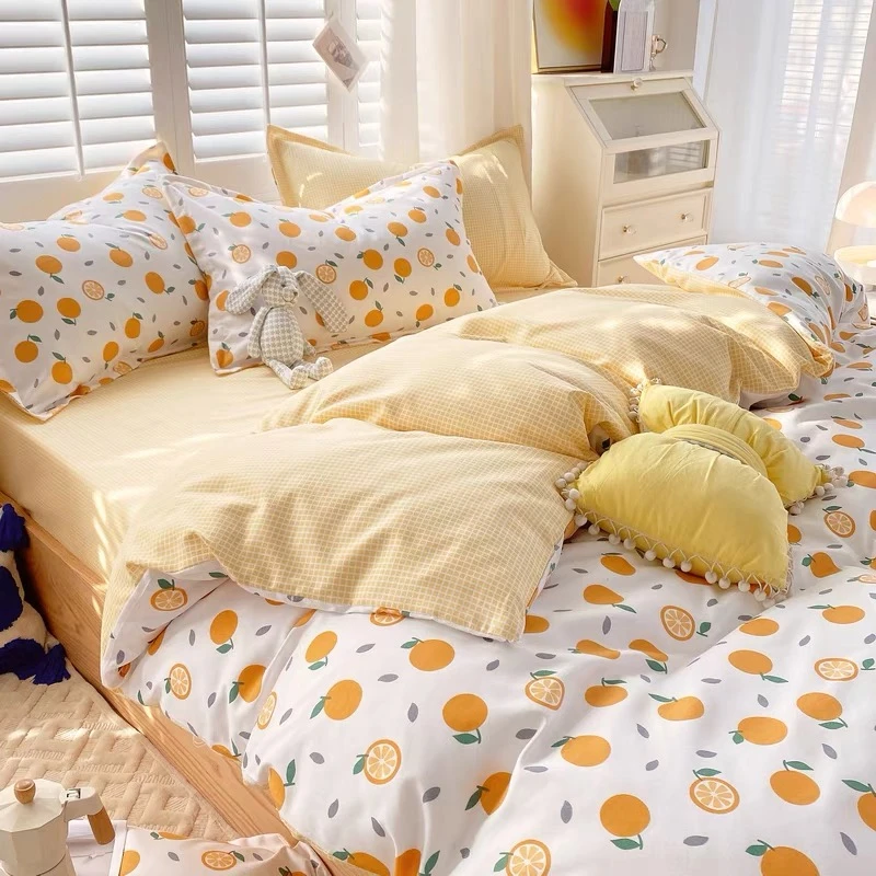 【1.8被套】加密斜纹面料果粒橙180×220柔软亲肤四季通用