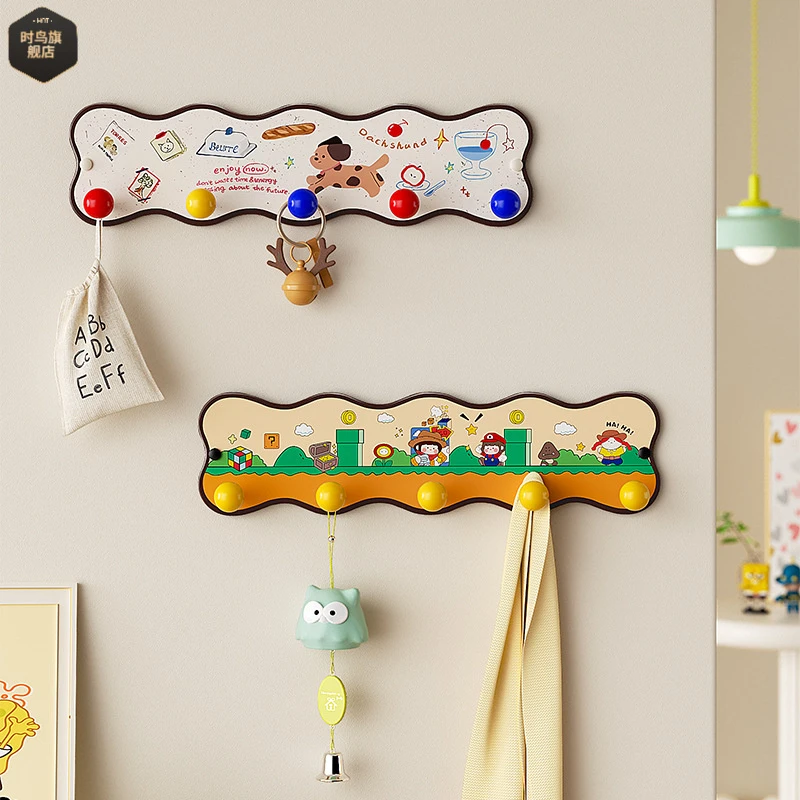 中古风装饰画挂钩客厅墙上免打孔置物挂架打印画芯森系插画挂衣钩