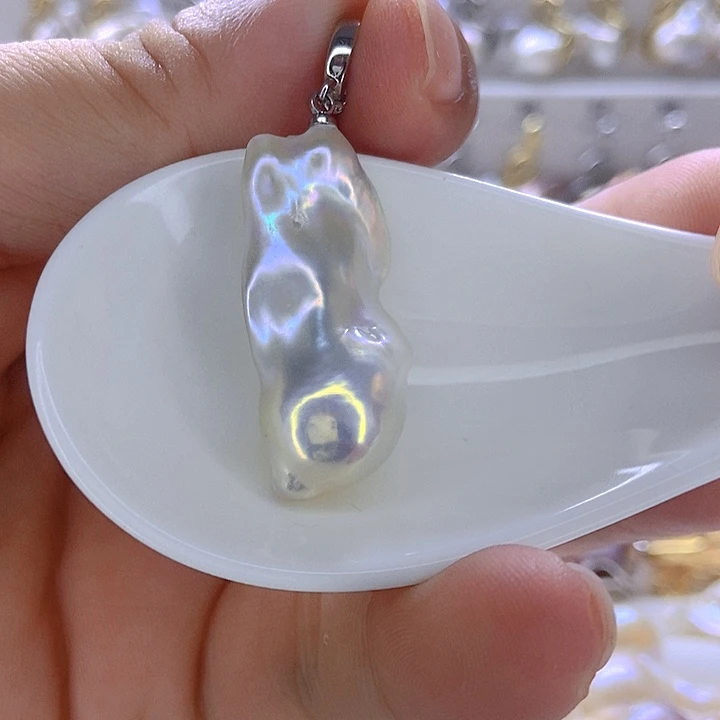 淡水珍珠颈饰银S925镶嵌68