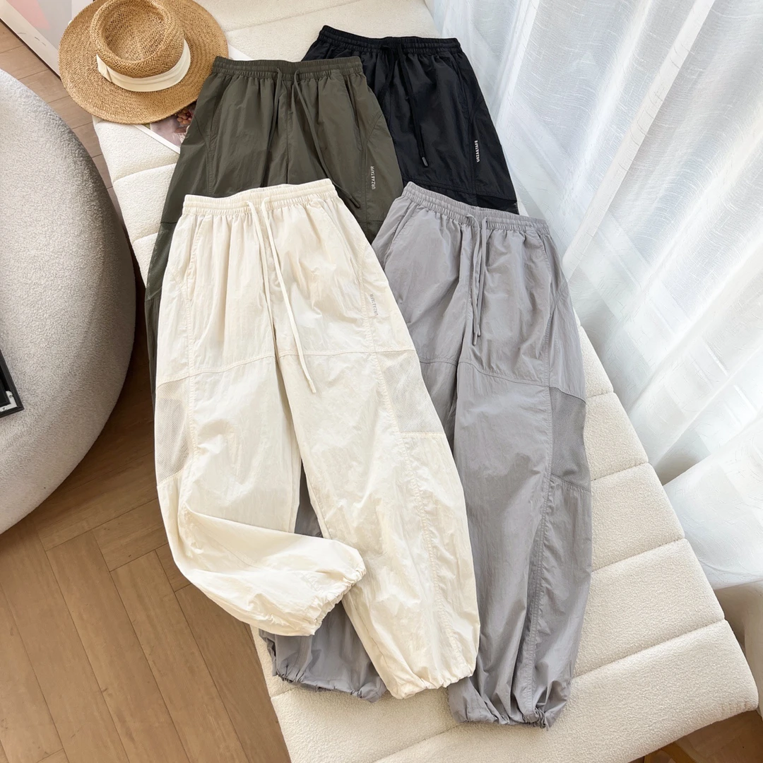 SANYU 25新款工装休闲防晒裤女春夏冰丝网纱透气垂感速干裤