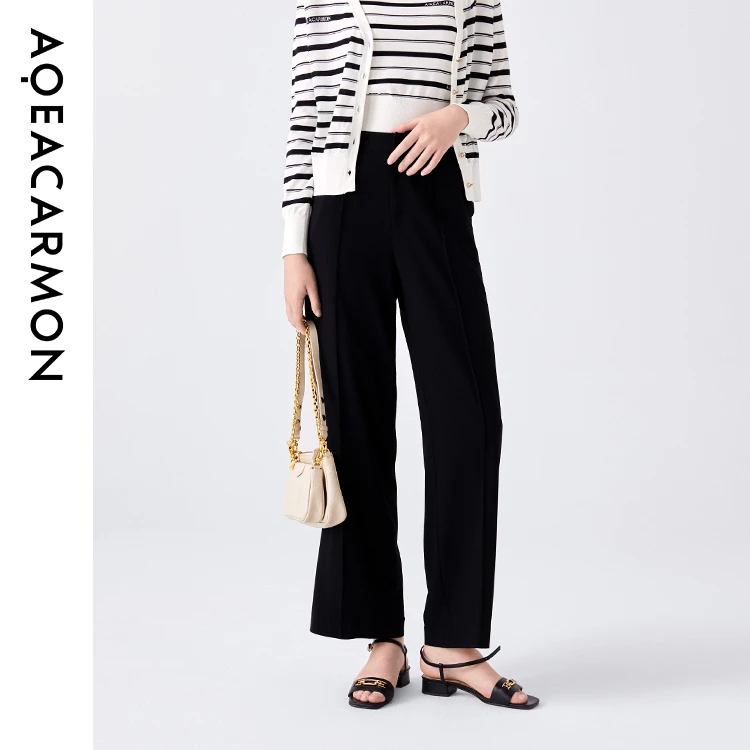 【粉丝专属】雅格上美 2025新品含醋酸直筒通勤职场休闲女士直筒裤