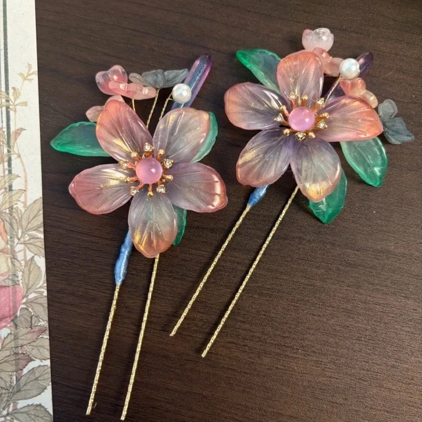 【粉·水仙花】琉璃花古风汉服配饰