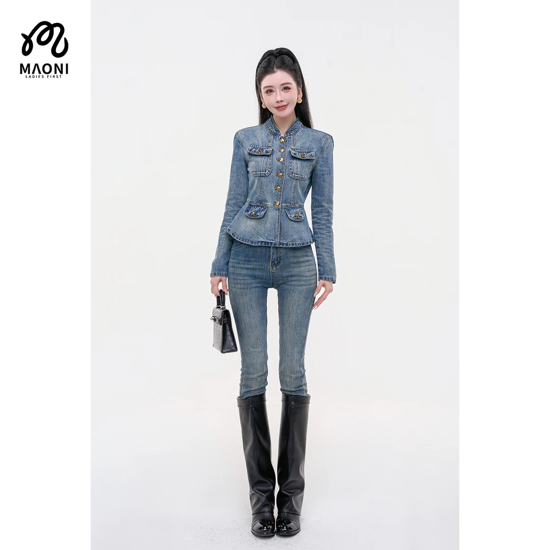 毛妮LADIEST【经典永恒】修身显瘦时髦牛仔裤气质直筒裤L2371