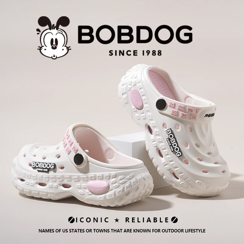 Bobdog/巴布豆夏季亲子户外运动防滑休闲透气潮流软底耐磨洞洞鞋