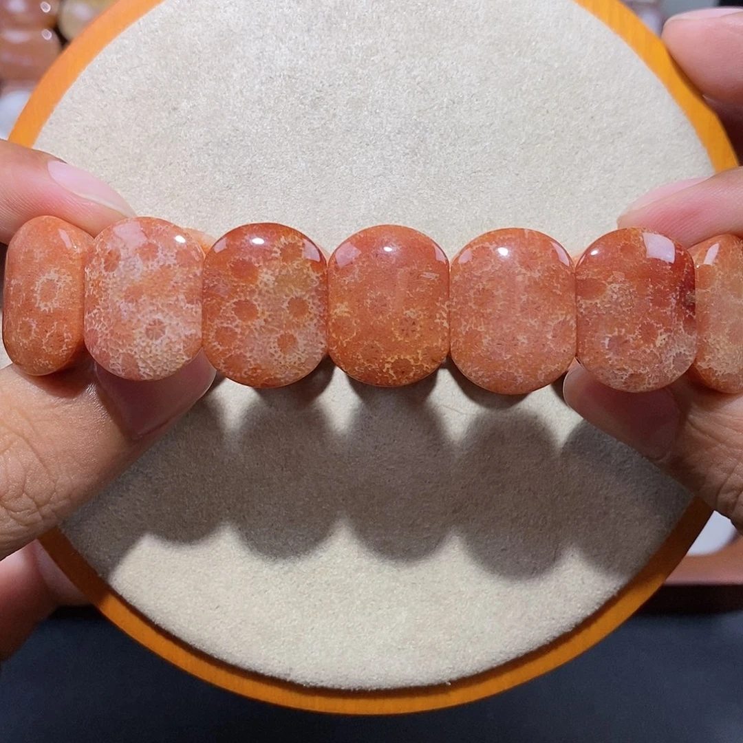 硅化珊瑚（珊瑚玉）手串未镶嵌红冰11