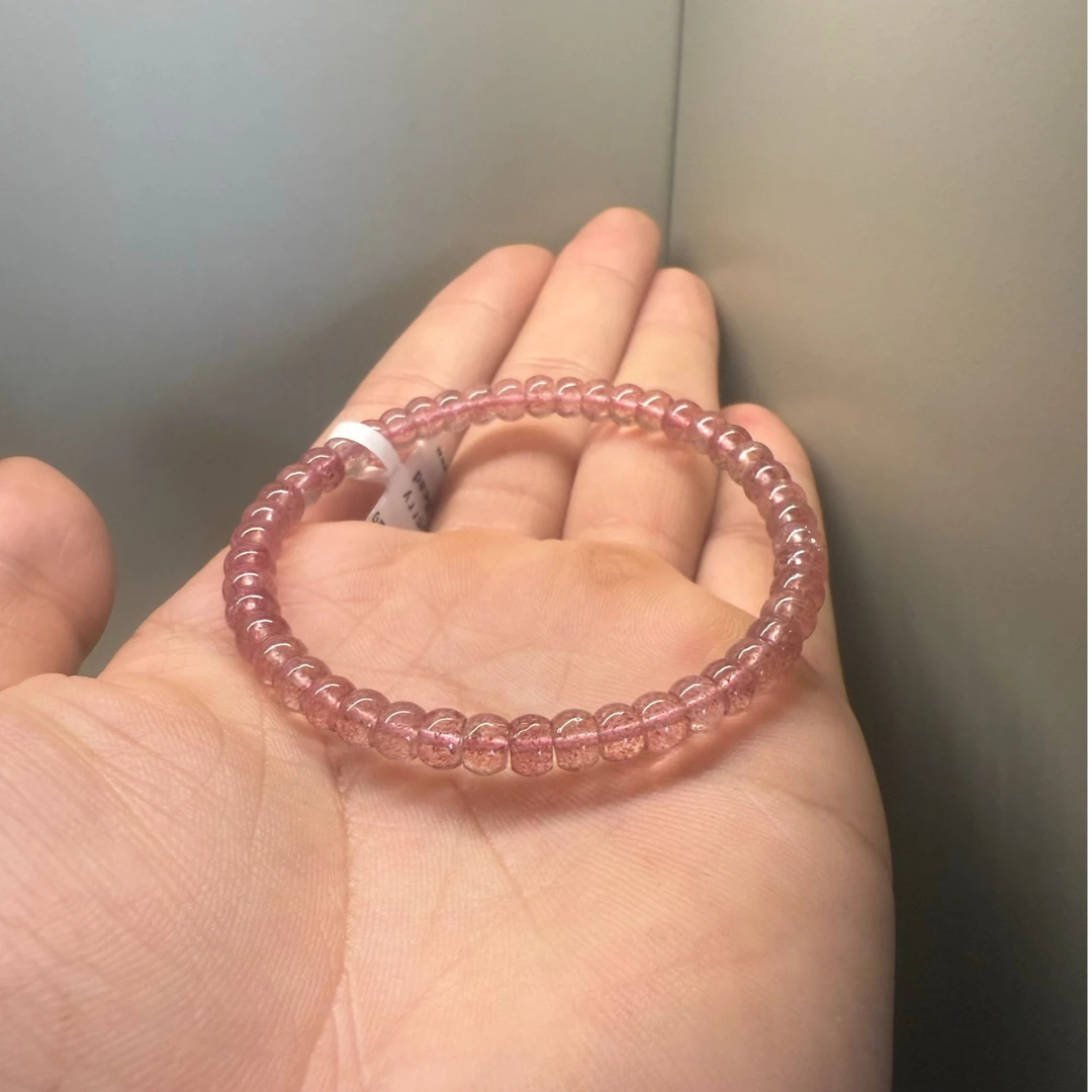 精工天然草莓晶直切药片手链多样性发一