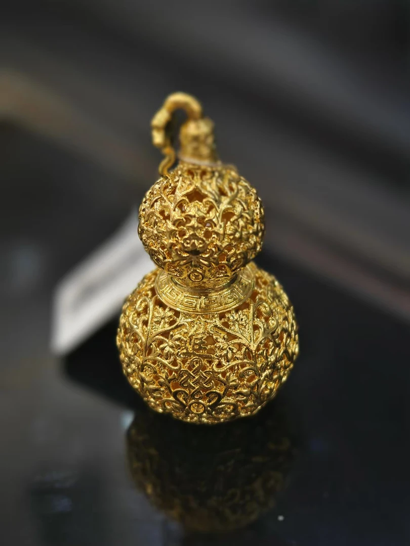 【金展珠宝】足金  无氰镂空大葫芦吊坠