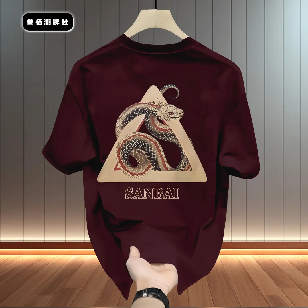 邦德妮纯棉男士短袖T恤夏季新款国潮风原创印花宽松百搭圆领上衣