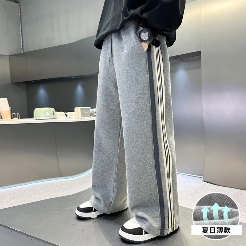 【夏季新款】男童裤子夏季2025新款中大童薄款防蚊裤宽松休闲直筒裤