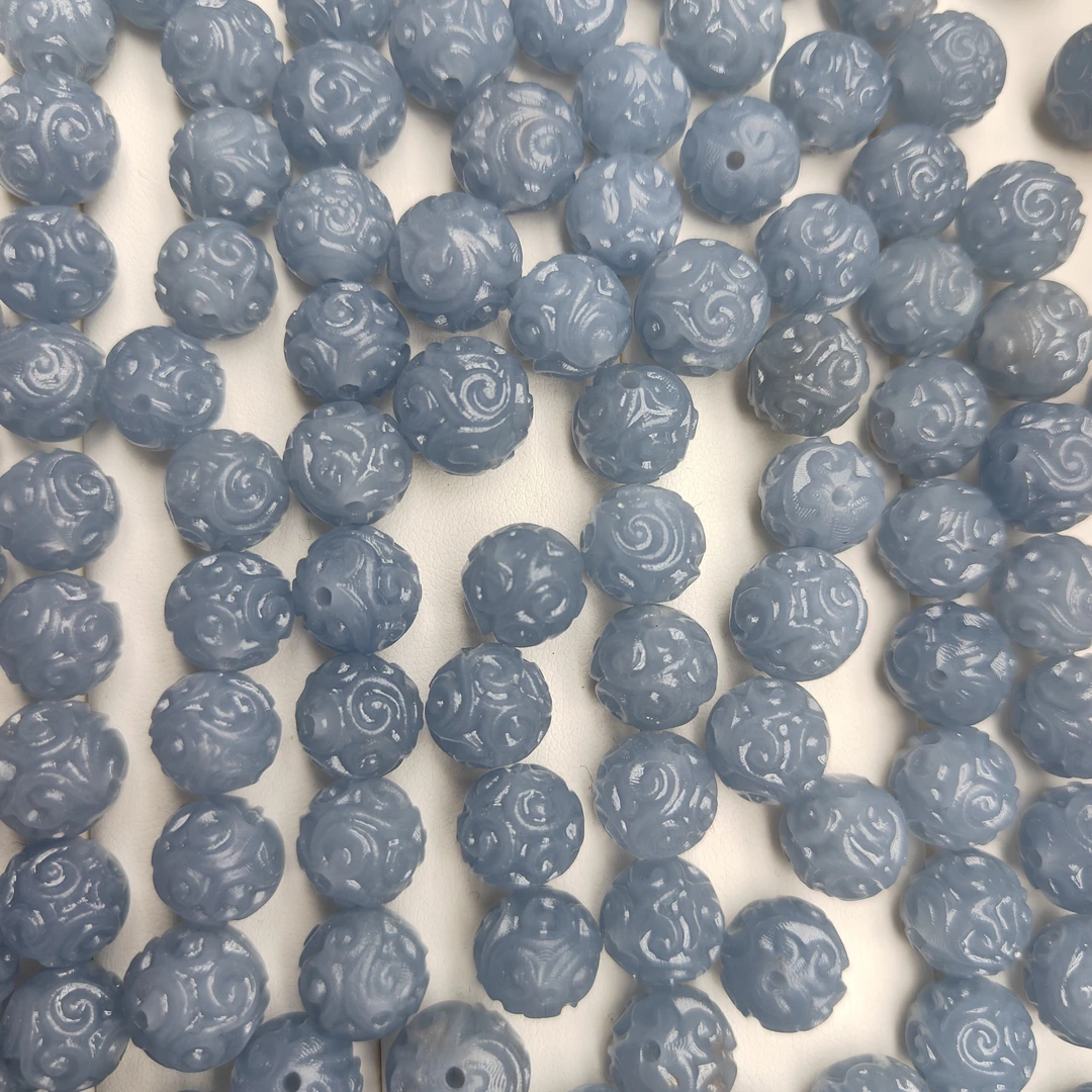 天使石缠枝回纹单珠11mm多样性随机发一颗B320