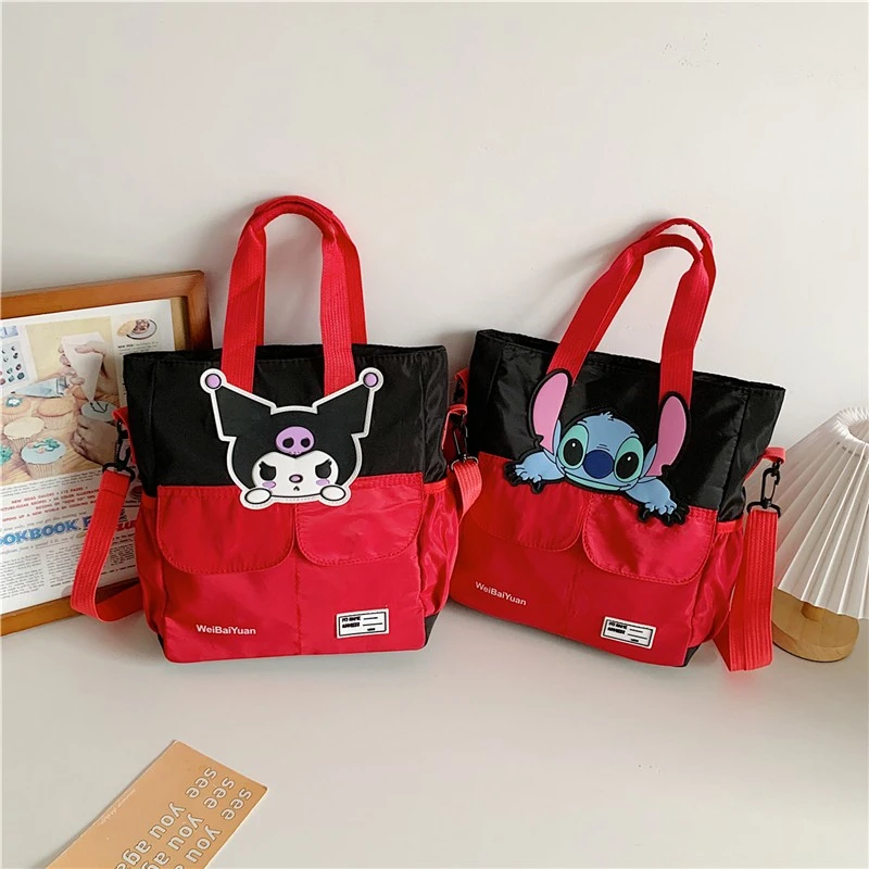 2025新款校园可爱卡通小学生男女补习袋大容量手提单肩斜挎包