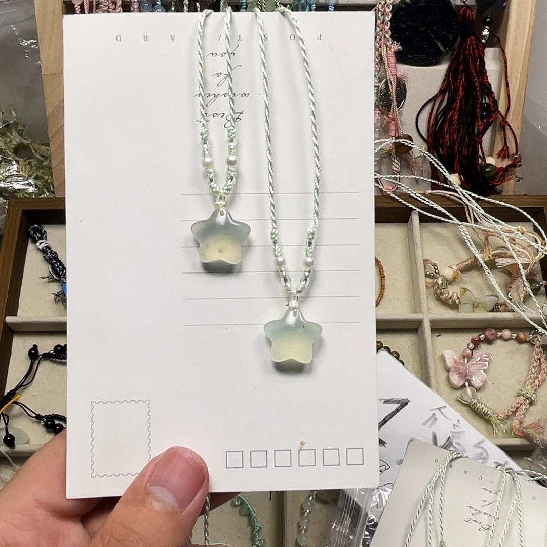 蛇纹石玉合金颈饰