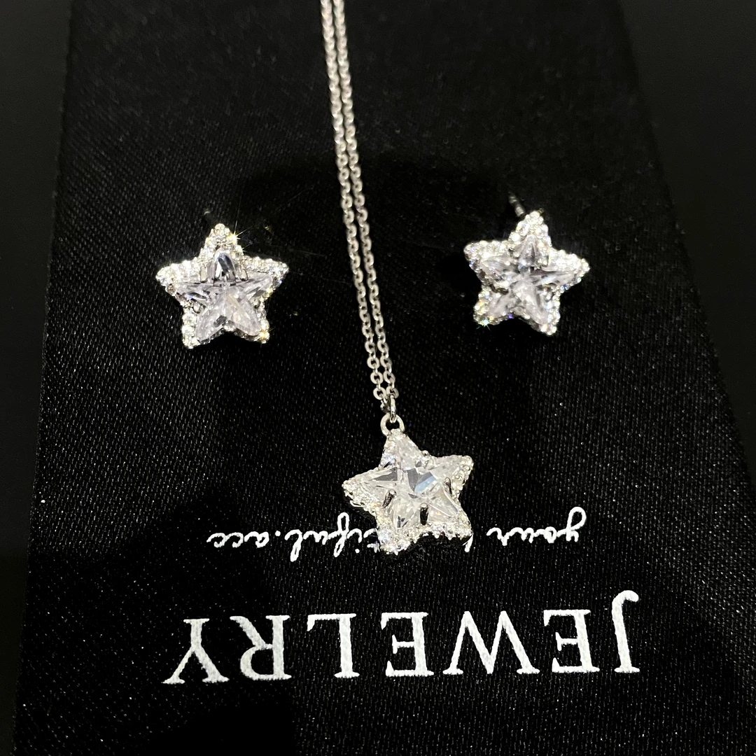 链子925银合成锆石 精致百搭轻奢小众时尚精致星星925项链MM435