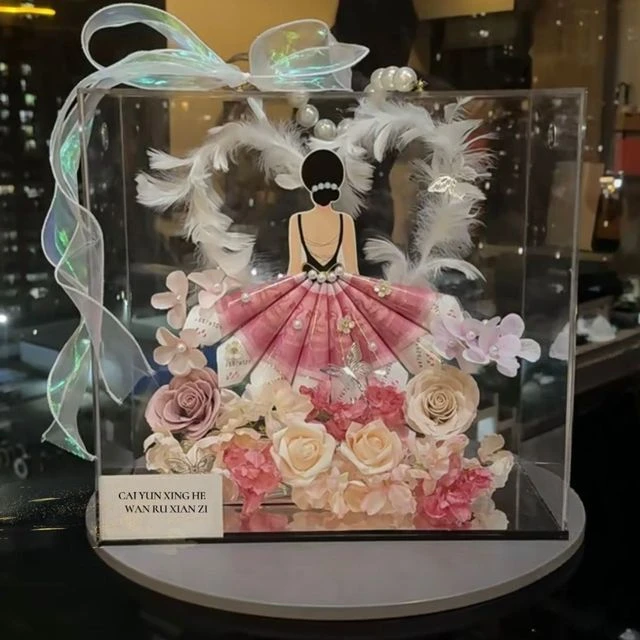 浪漫有钱花婚纱diy手工材料包母亲节礼物送女友生日礼物情人装饰