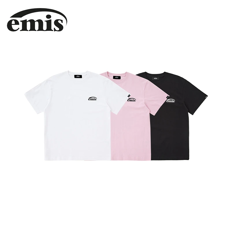 emis短袖三件套B款t恤男女同款白色/花灰色/黑色棉质上衣【梦一】