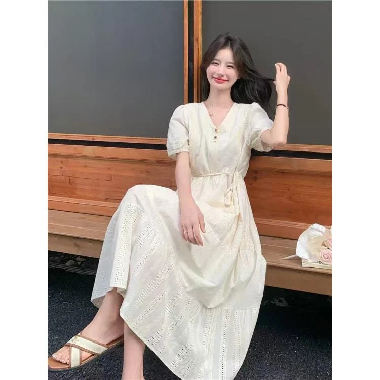 花姐推荐501-510温柔收腰显瘦连衣裙