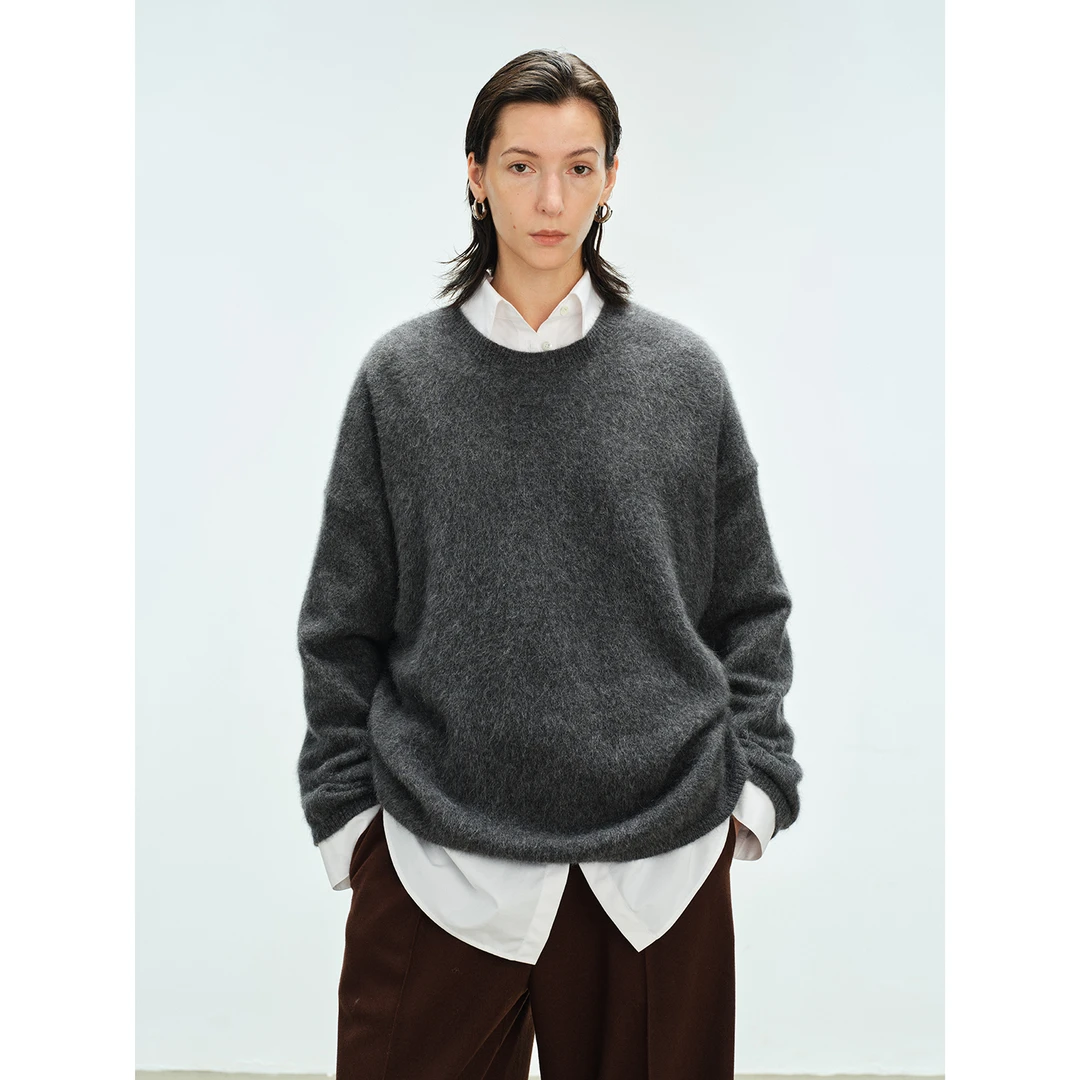 Ayuko | 純净高原牦牛绒西藏羊绒 重磅水洗拉毛蓬松柔软针织1382