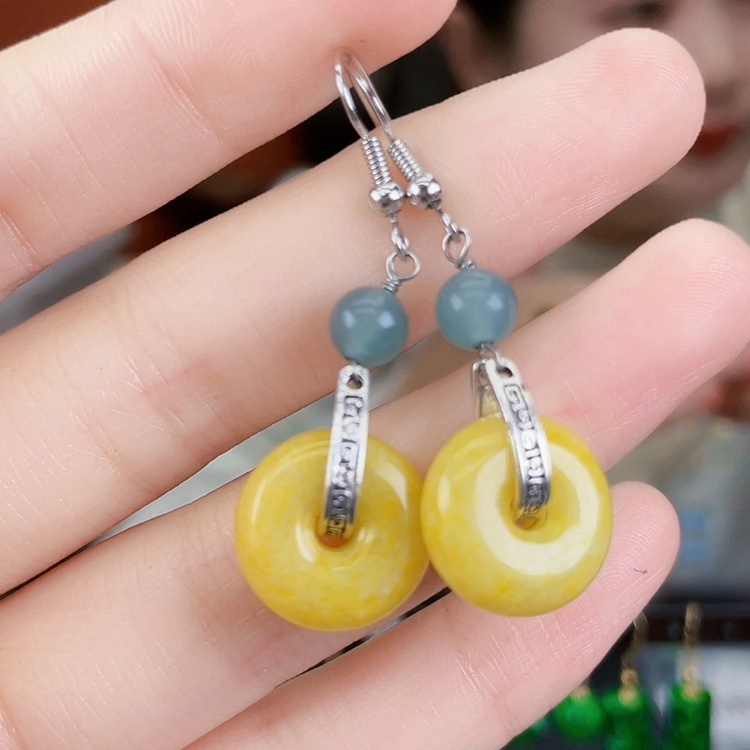 翡翠未镶嵌耳饰饰品