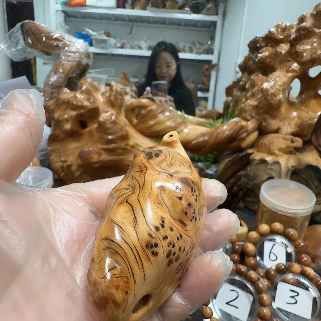 海***色柏木（崖柏）太行崖柏陈化黑油留疤手把壶
