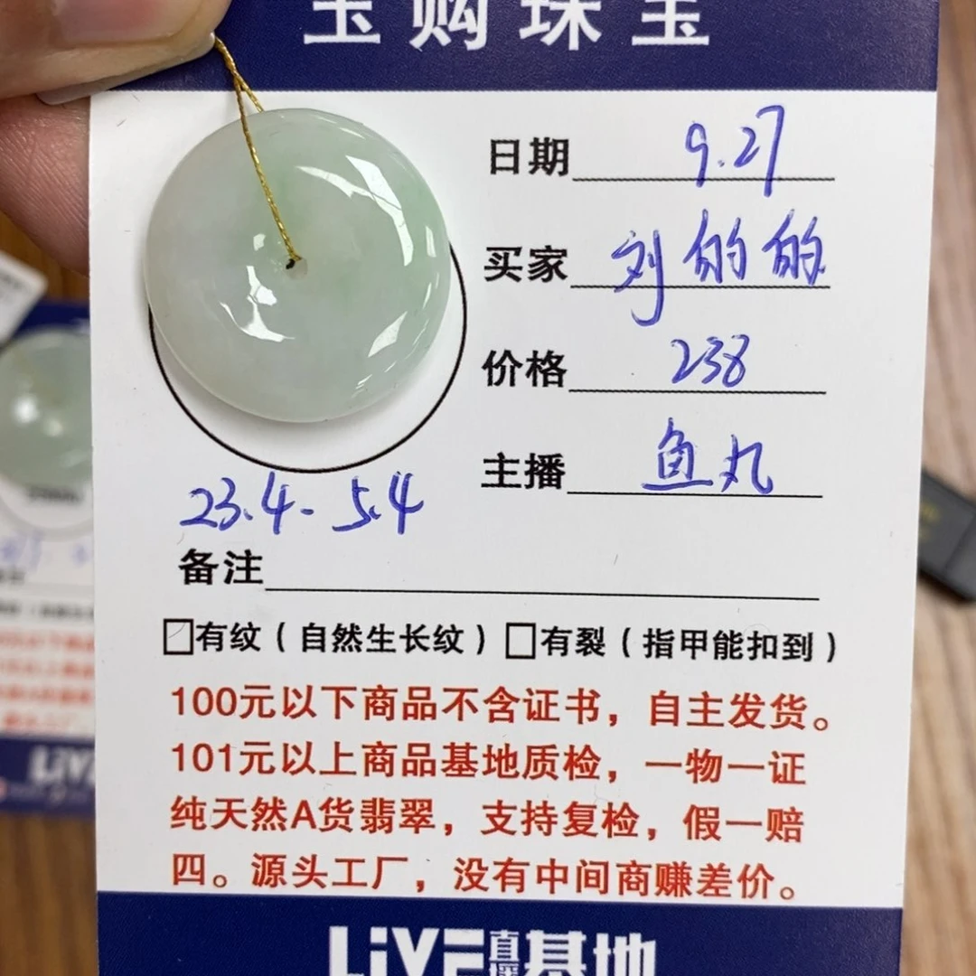 颈饰未镶嵌翡翠刘*的平安扣