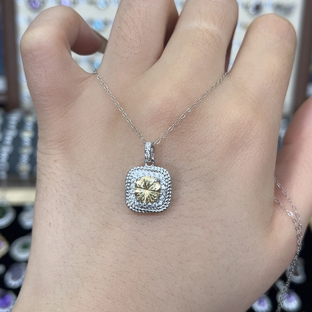 颈饰银S925镶嵌黄晶