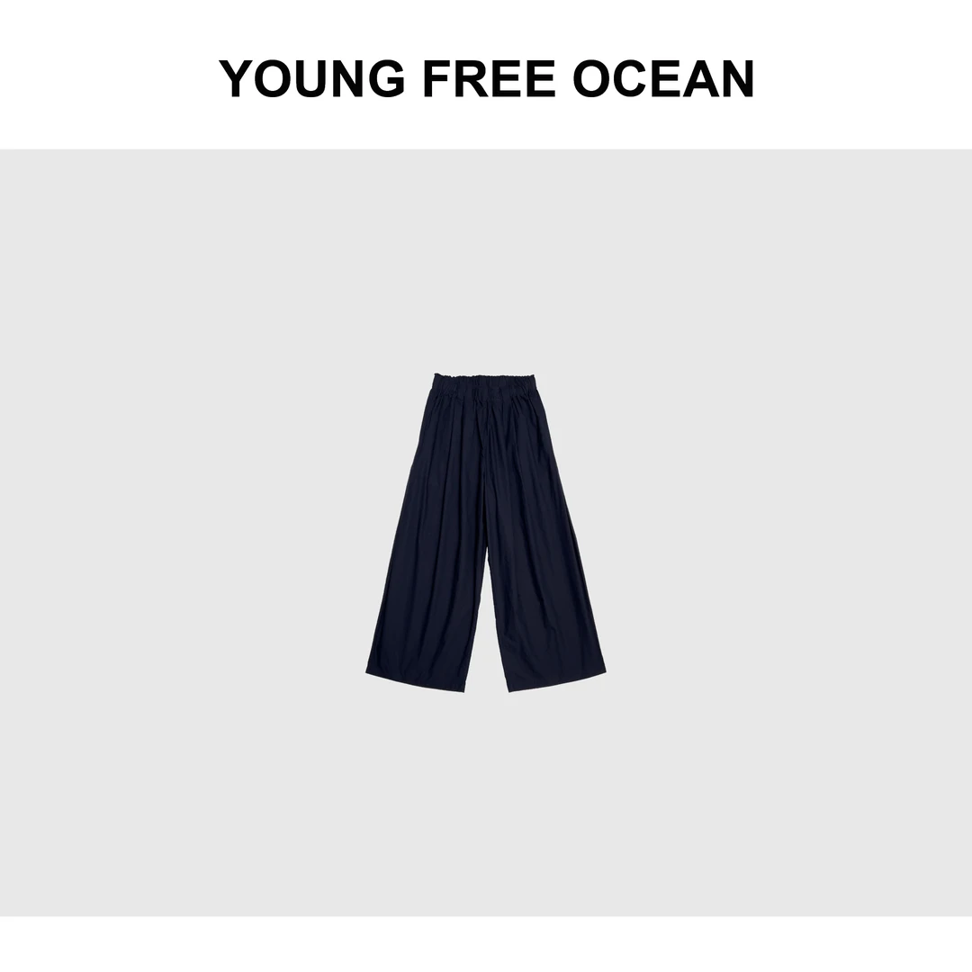 YOUNG FREE OCEAN2025春款 日系松本水洗松紧腰九分裤93156