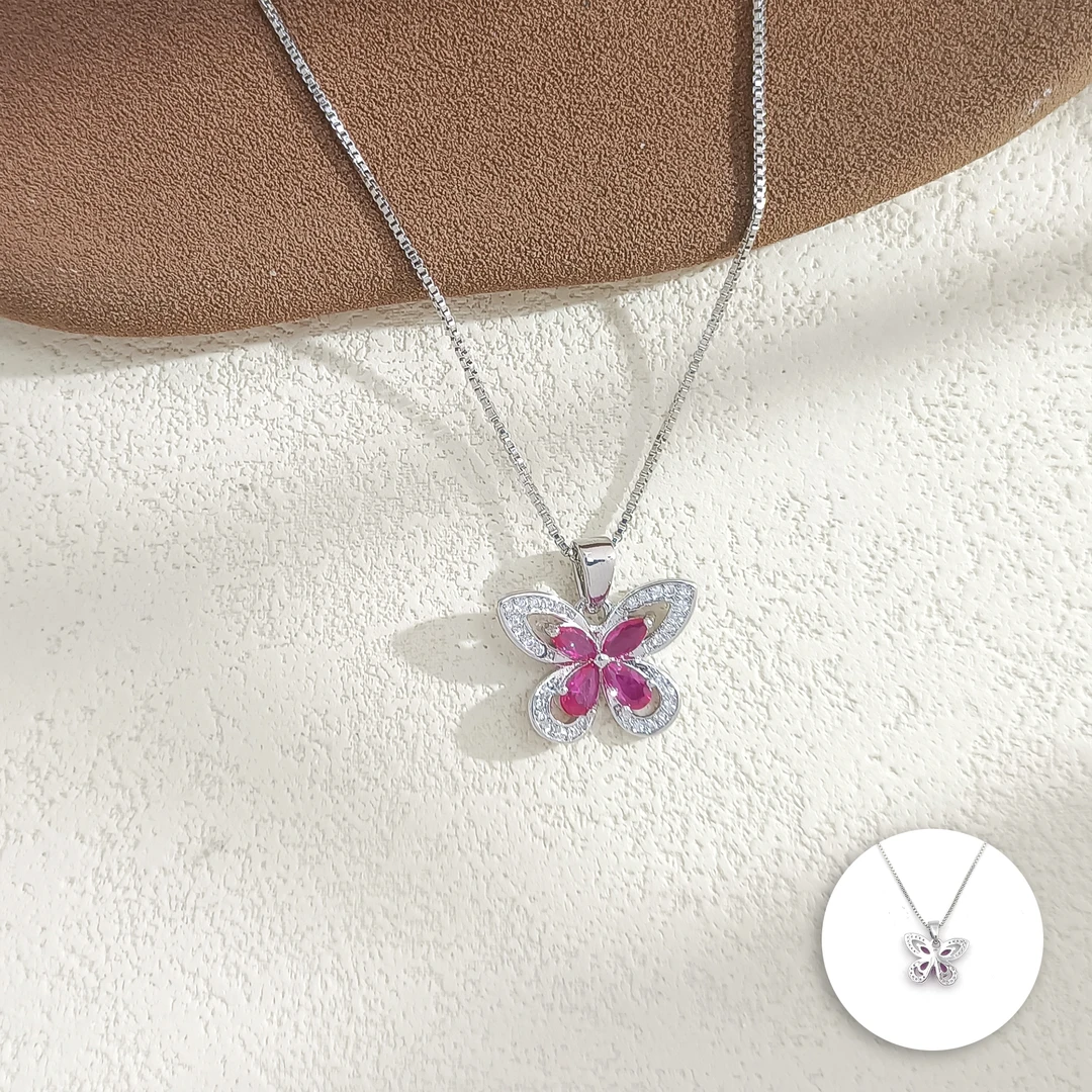 铜合金项链 WHLM-006690【蝶舞流光】项链气质小众百搭