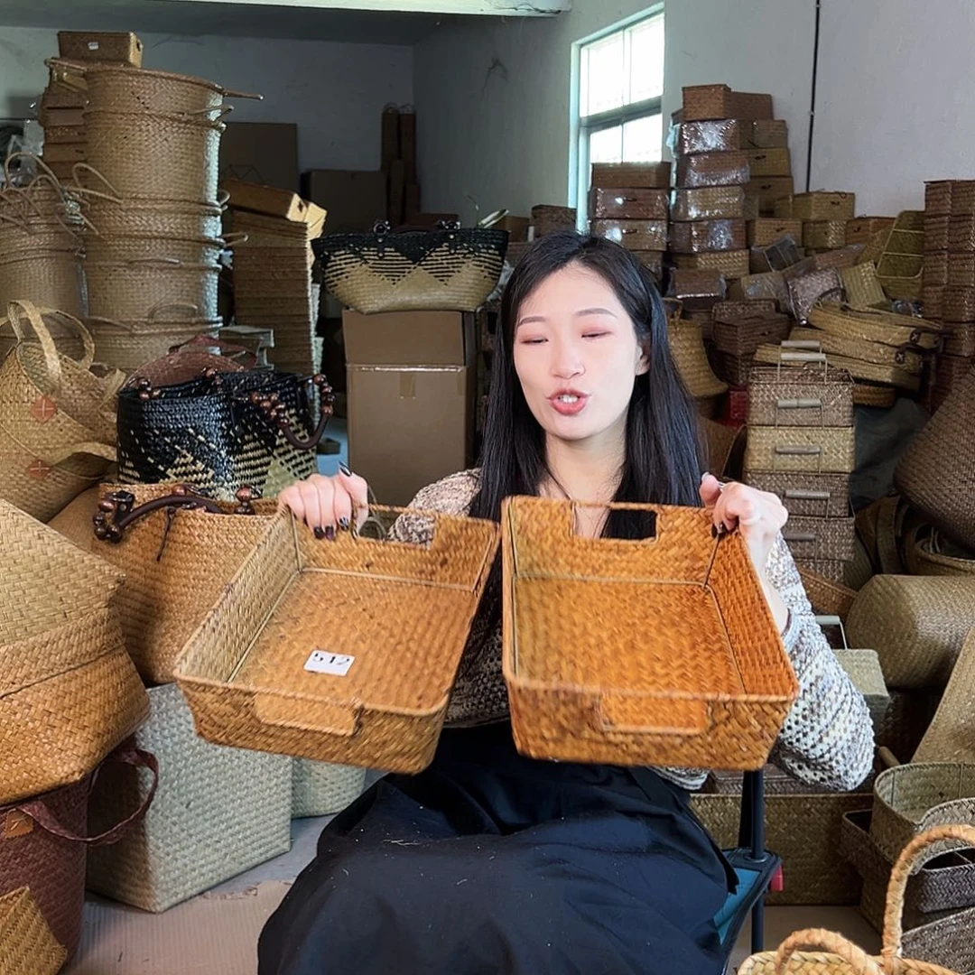 草编草编包/草编收纳盒带瑕疵