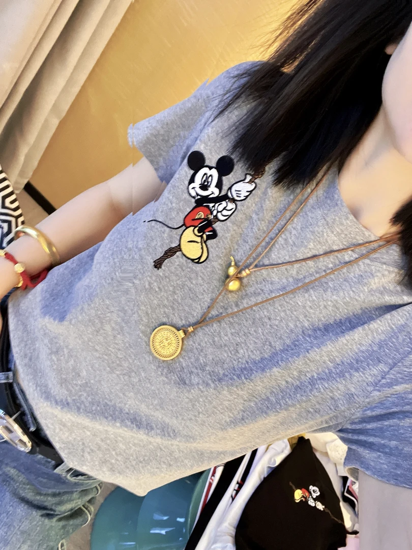 哝NONG-2025年早春新款欧若风秋千米奇休闲T恤短袖上衣0792360