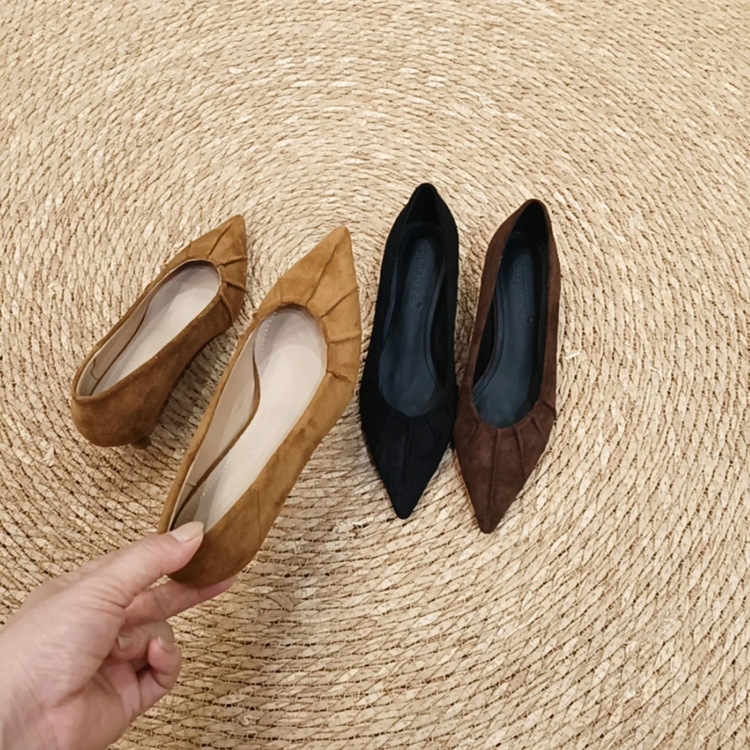 单鞋女2025秋季新款气质百搭时尚细跟复古浅口法式尖头工作中跟鞋