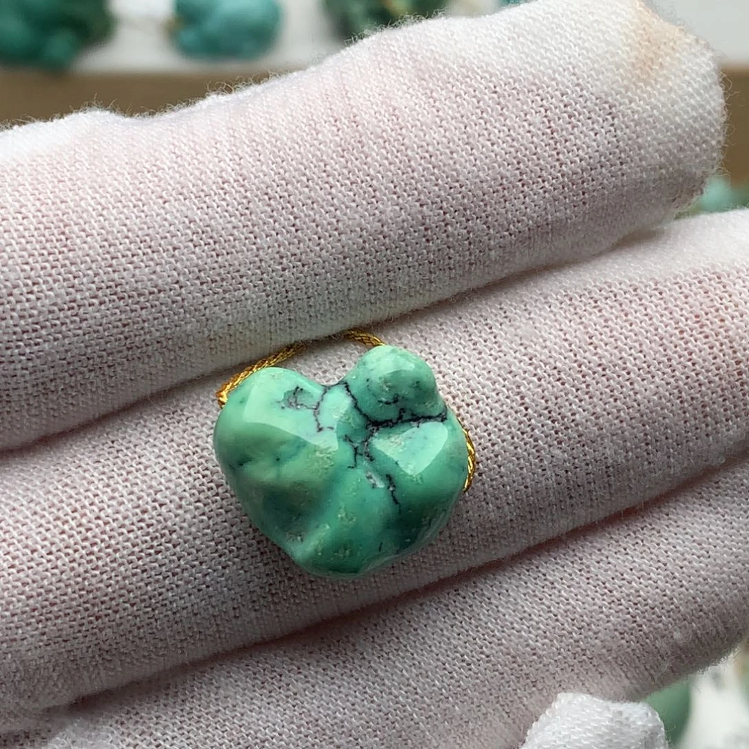 绿松石未镶嵌珠宝奇石14.5mm