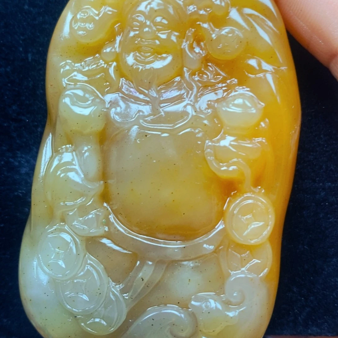 未镶嵌石英质玉（黄龙玉）吊坠(不含链)