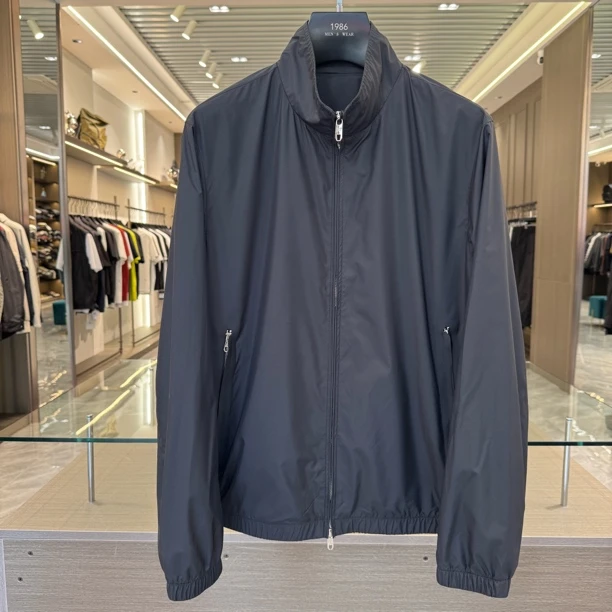 【立领夹克】经典黑色男士立领休闲外套轻薄9910