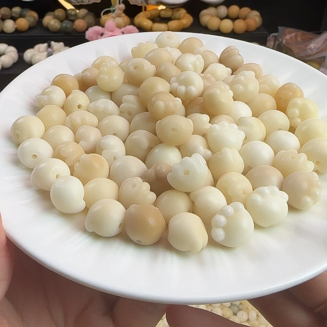 菩提根/象牙果手串卡13/14瓷感奶白猫爪30卡牌➕20备珠