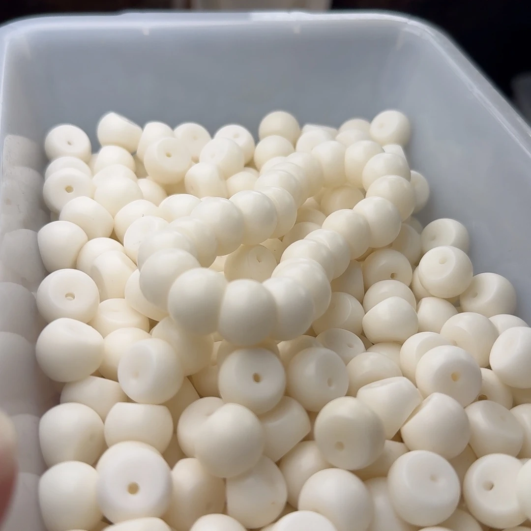 菩提根/象牙果吊坠50 颗骨瓷白干磨蒜瓣 14  厚切