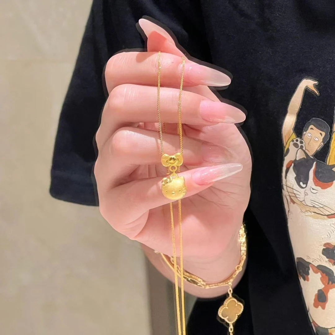 铜合金项链 铜合金三丽鸥家族KT猫项链女新中式时尚kitty猫锁骨链