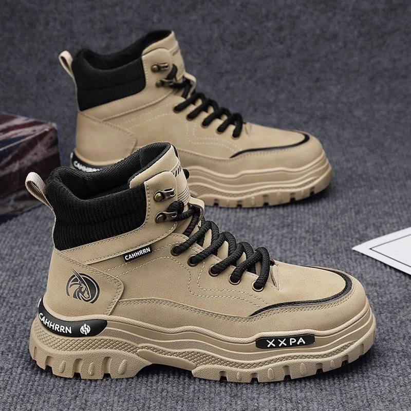 德赛【撤柜】高帮男鞋秋季工地干活上班工作劳保鞋男士户外登山运