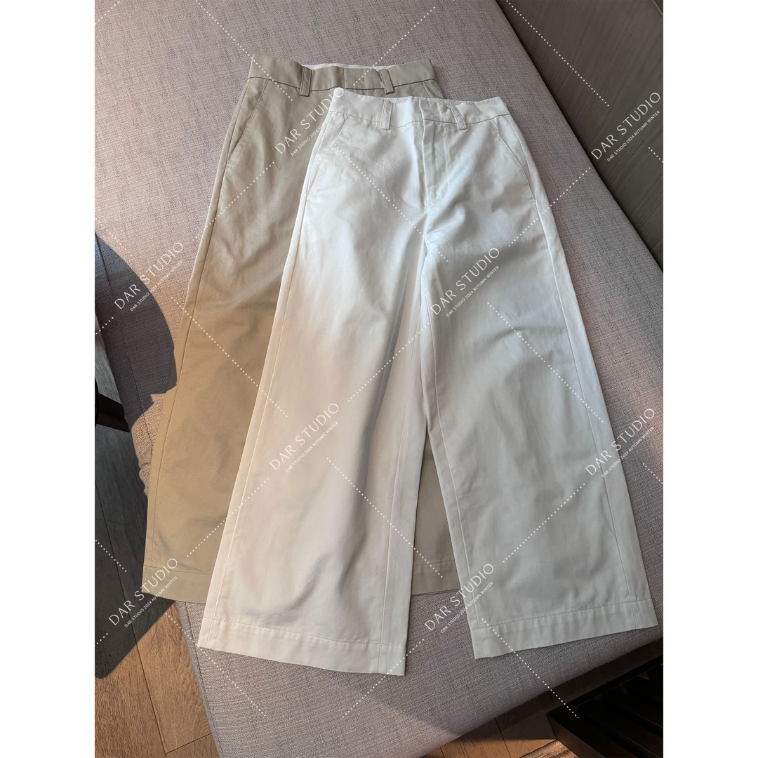 DAR STUDIO 深圳货【纸袋裤2.0】2025夏季新款九分阔腿休闲裤86177