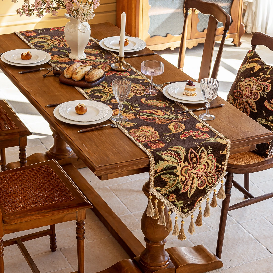 欧式餐桌桌旗布艺轻奢高端茶几茶席长条美式电视柜斗柜盖布高级感