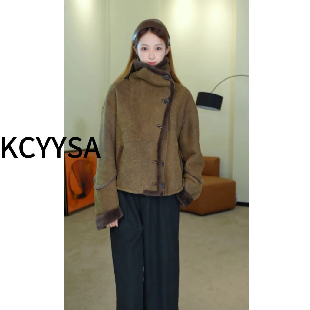 2026设计师款美利奴羊皮毛一体短款 25078