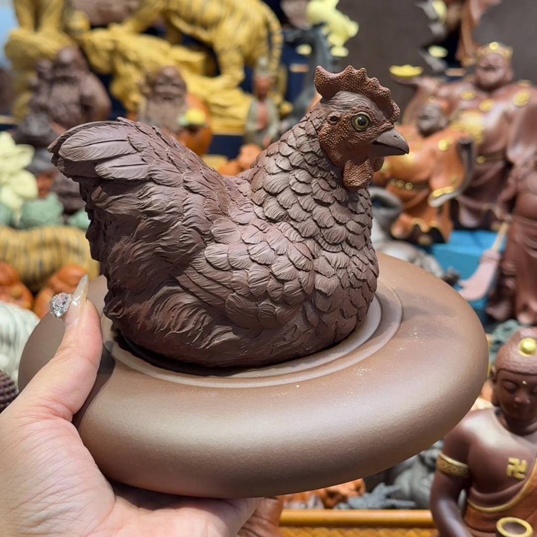 文***武紫砂茶宠紫砂母鸡