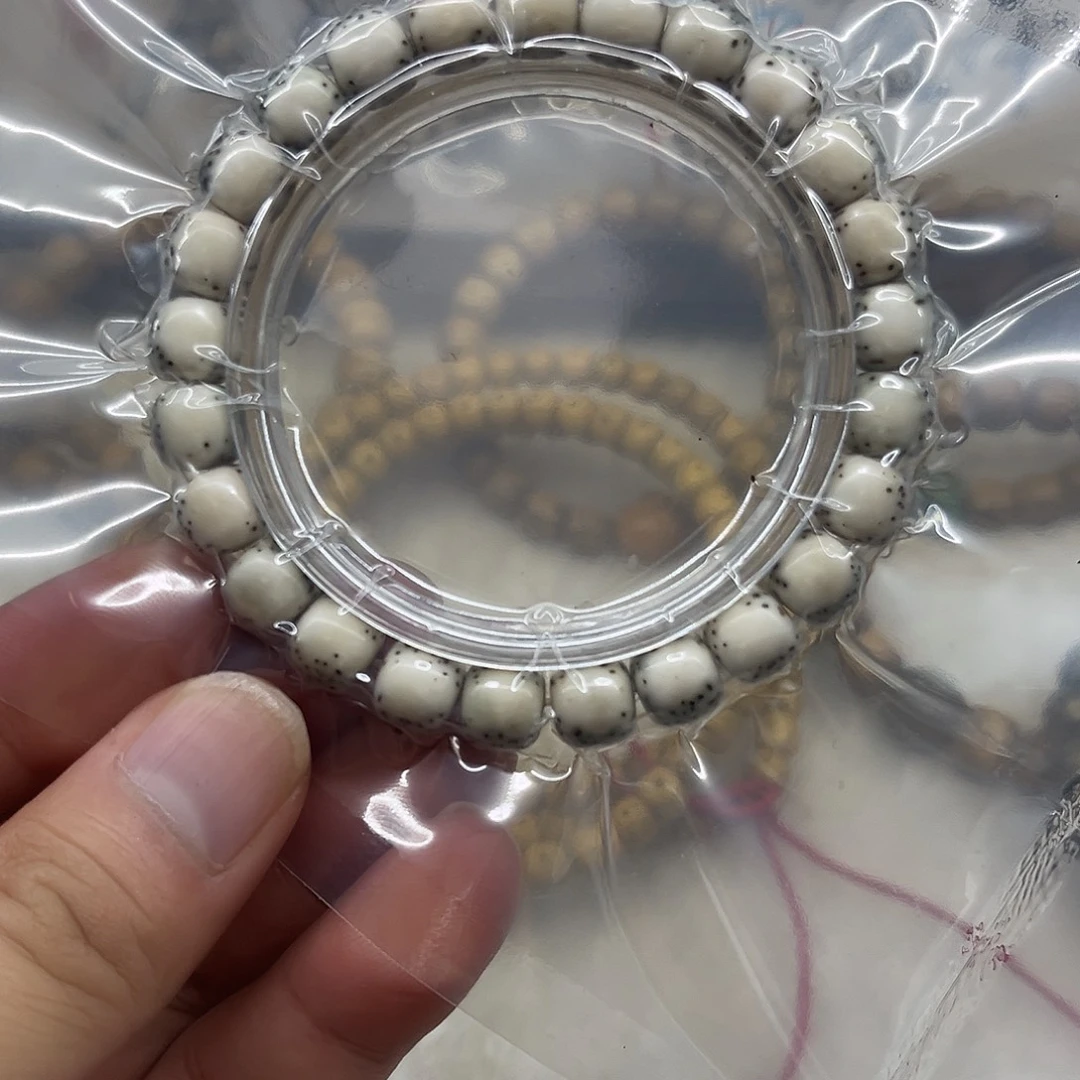 手串星月菩提98河豚石玉料大留白